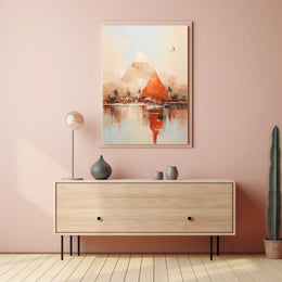 Egyptian Adventure Pyramids Desert Journey Artistic Abstract Poster