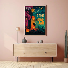 Azerbaijan Travel Adventure Vintage Mystical Landmarks Travel Poster PosterGoat