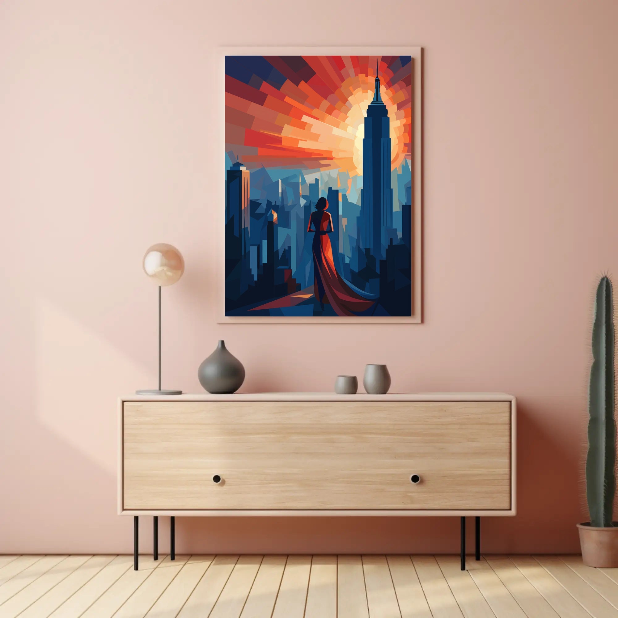 Art Deco New York Cityscape Poster Vintage Wall Art