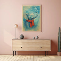 Winter Elephant Poster