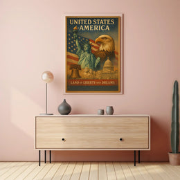 Land of Liberty and Dreams Poster PosterGoat