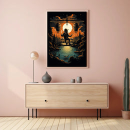 Astronauts Tranquil Evening Poster