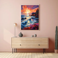 Vibrant Coastal Sunset Poster PosterGoat