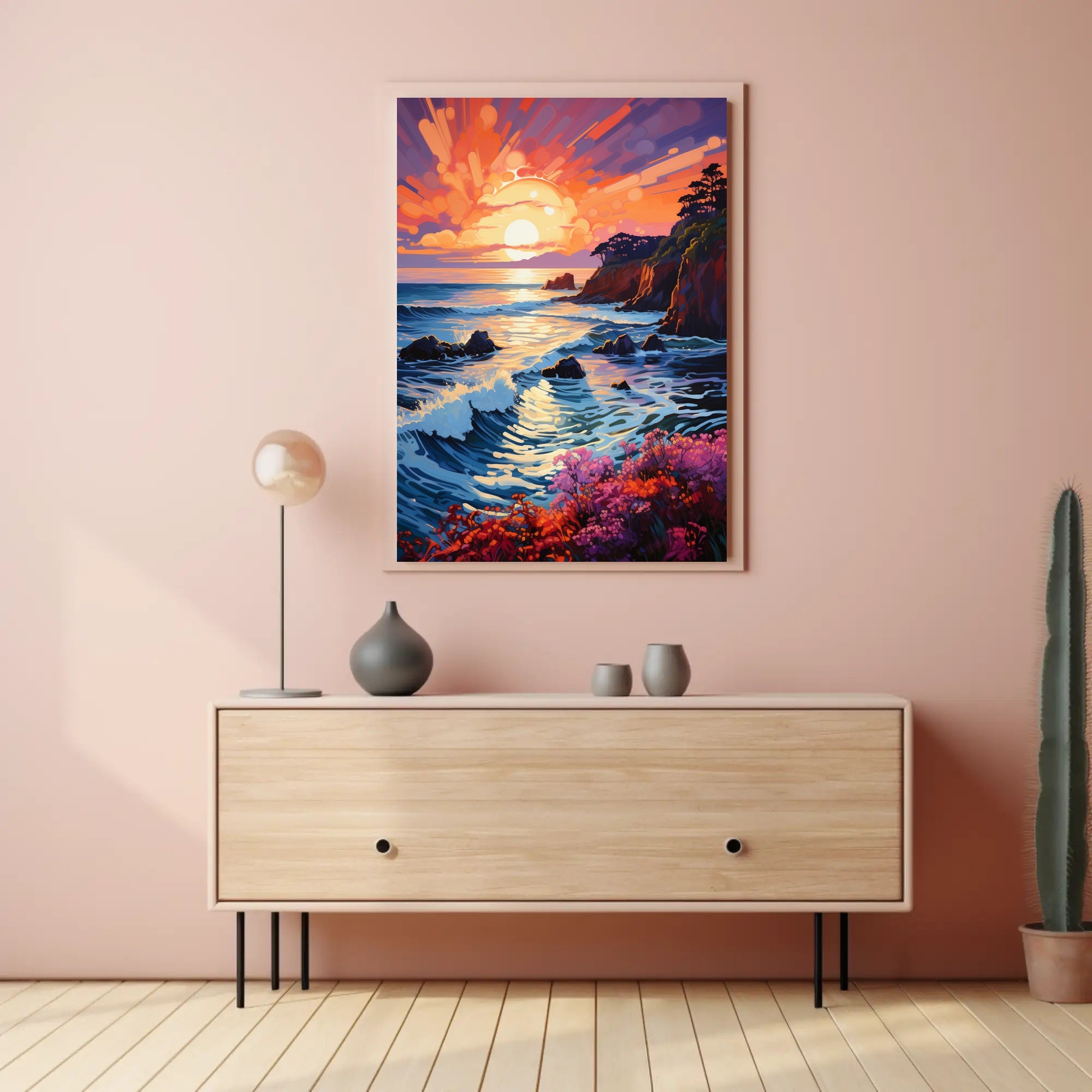 Vibrant Coastal Sunset Poster PosterGoat