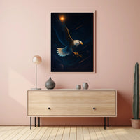 Majestic Eagle in Space Adventure Space or Astronomy Poster