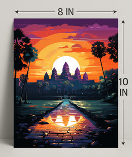 Sunset Over Angkor Wat Poster