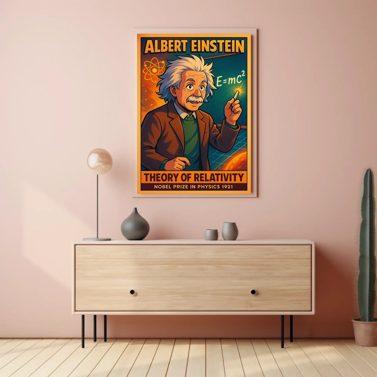 Einstein Relativity Vintage Science Curious Minds Poster