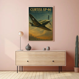 Curtiss XP-46 Vintage WWII Aviation Poster