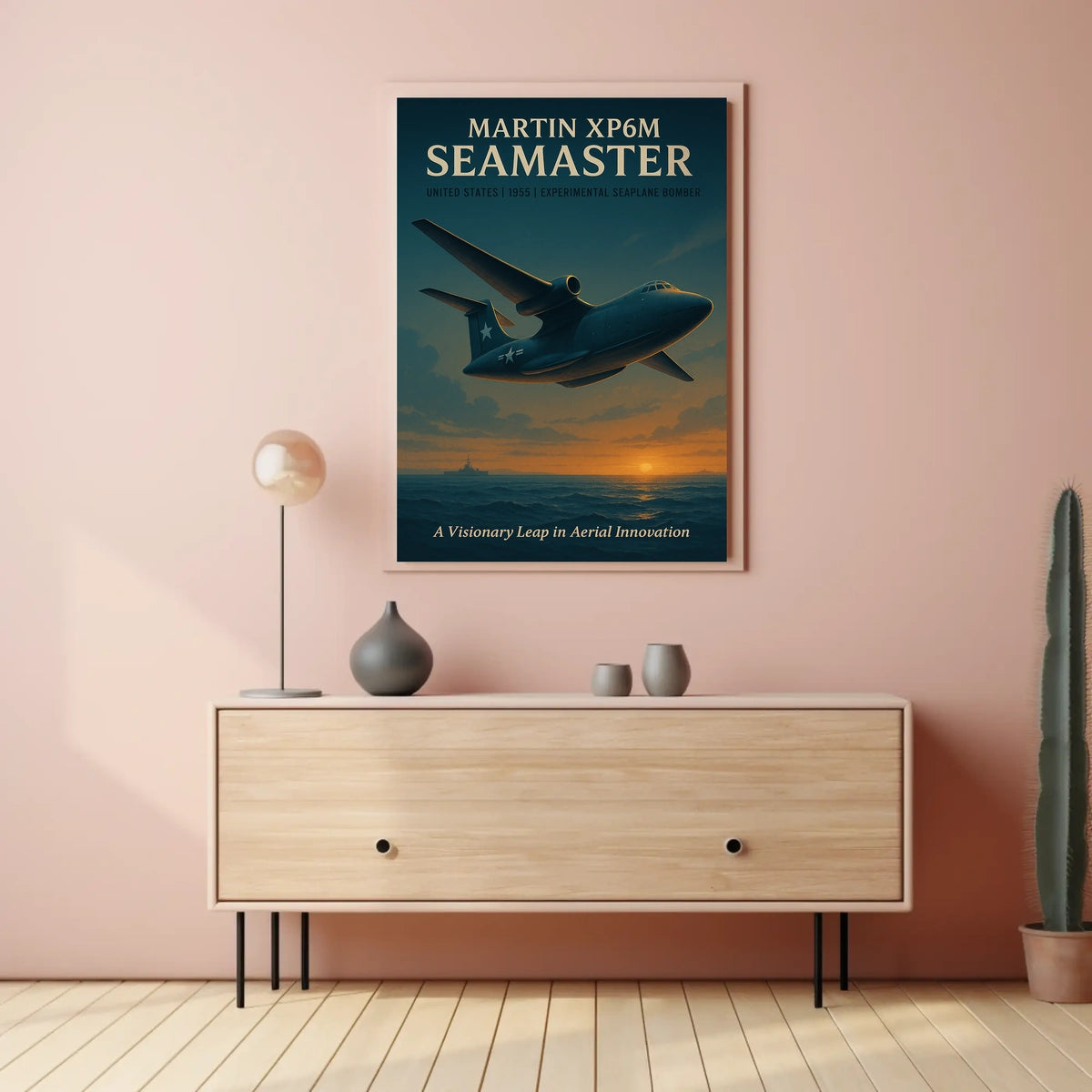 Martin XP6M Seamaster Vintage Aviation Poster Art