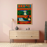 Brazil's Wonders Vintage Travel Poster Art Print
