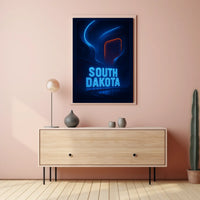 South Dakota Neon Vibes Poster