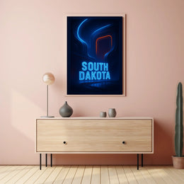 South Dakota Neon Vibes Poster