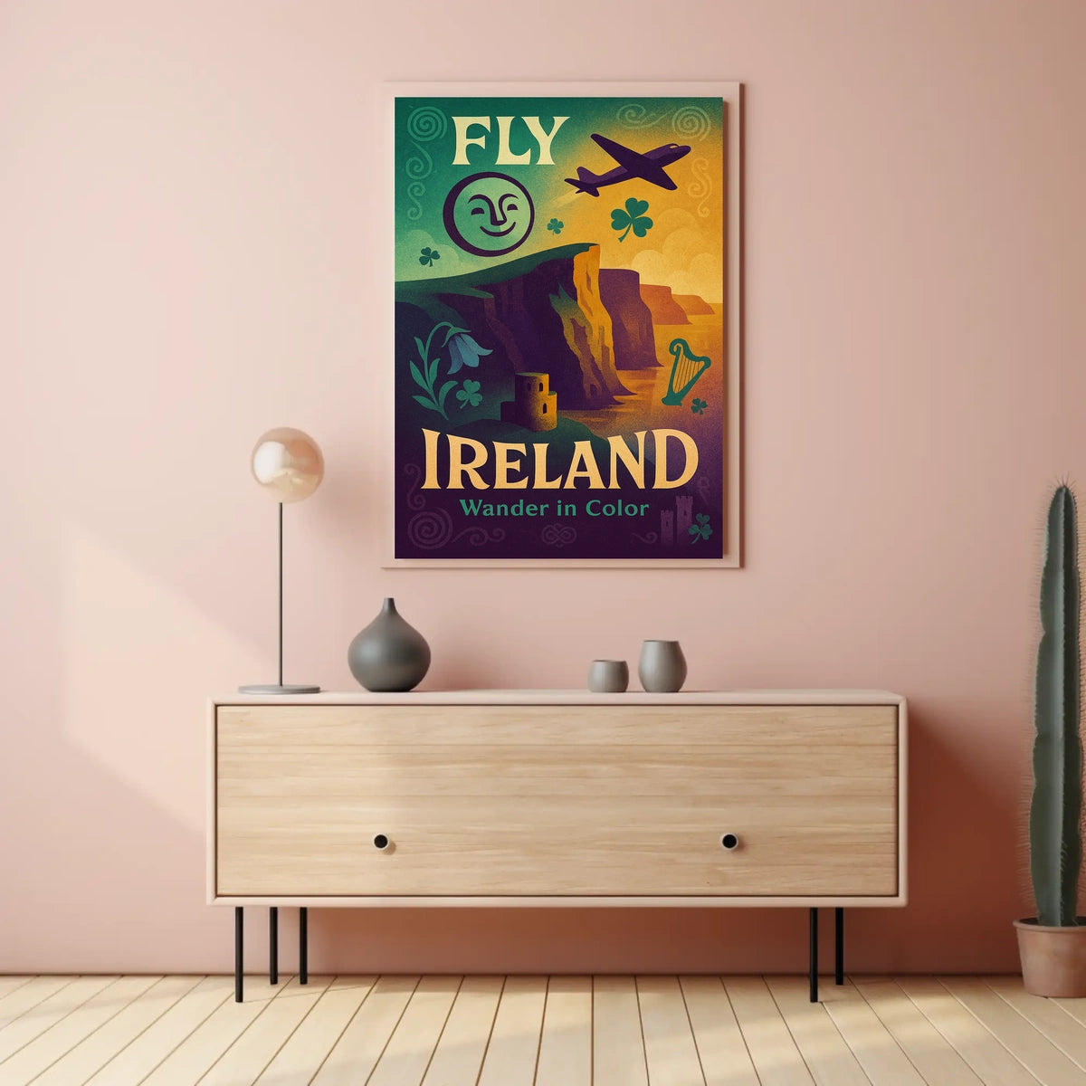 Fly To Ireland Wander In Color Poster