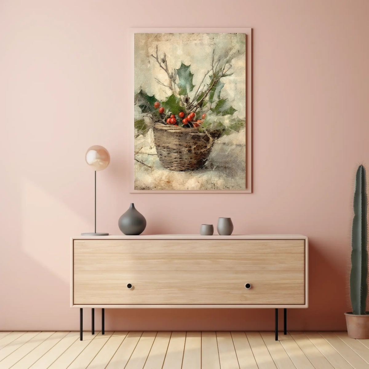Holiday Basket Still Life Poster