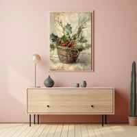 Holiday Basket Still Life Poster