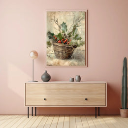 Holiday Basket Still Life Poster