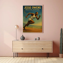 Breaking Barriers: Vintage Olympic Athlete Poster