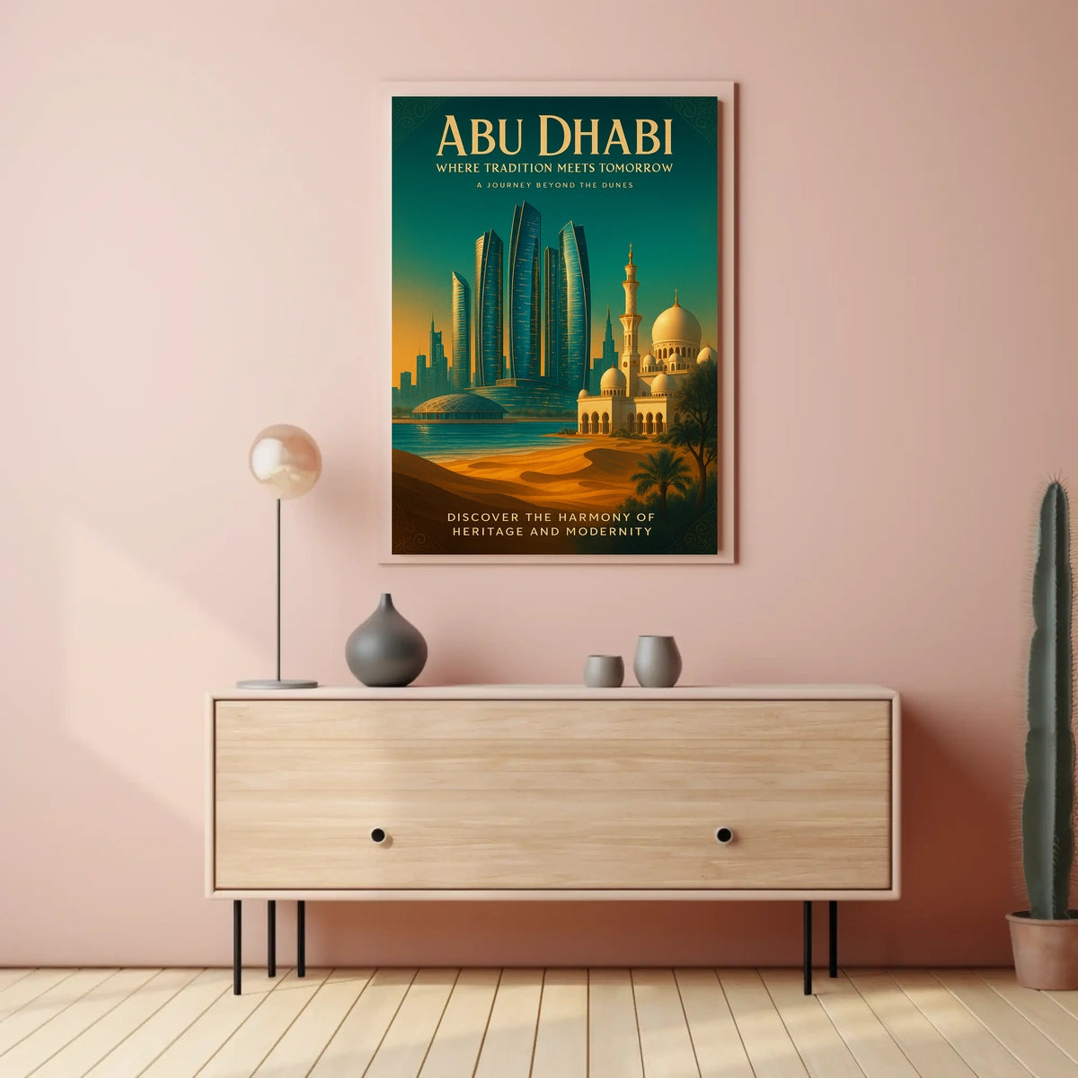 Abu Dhabi Architectural Marvel Travel Poster