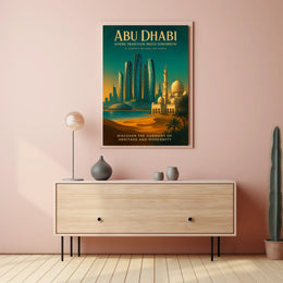 Abu Dhabi Architectural Marvel Travel Poster