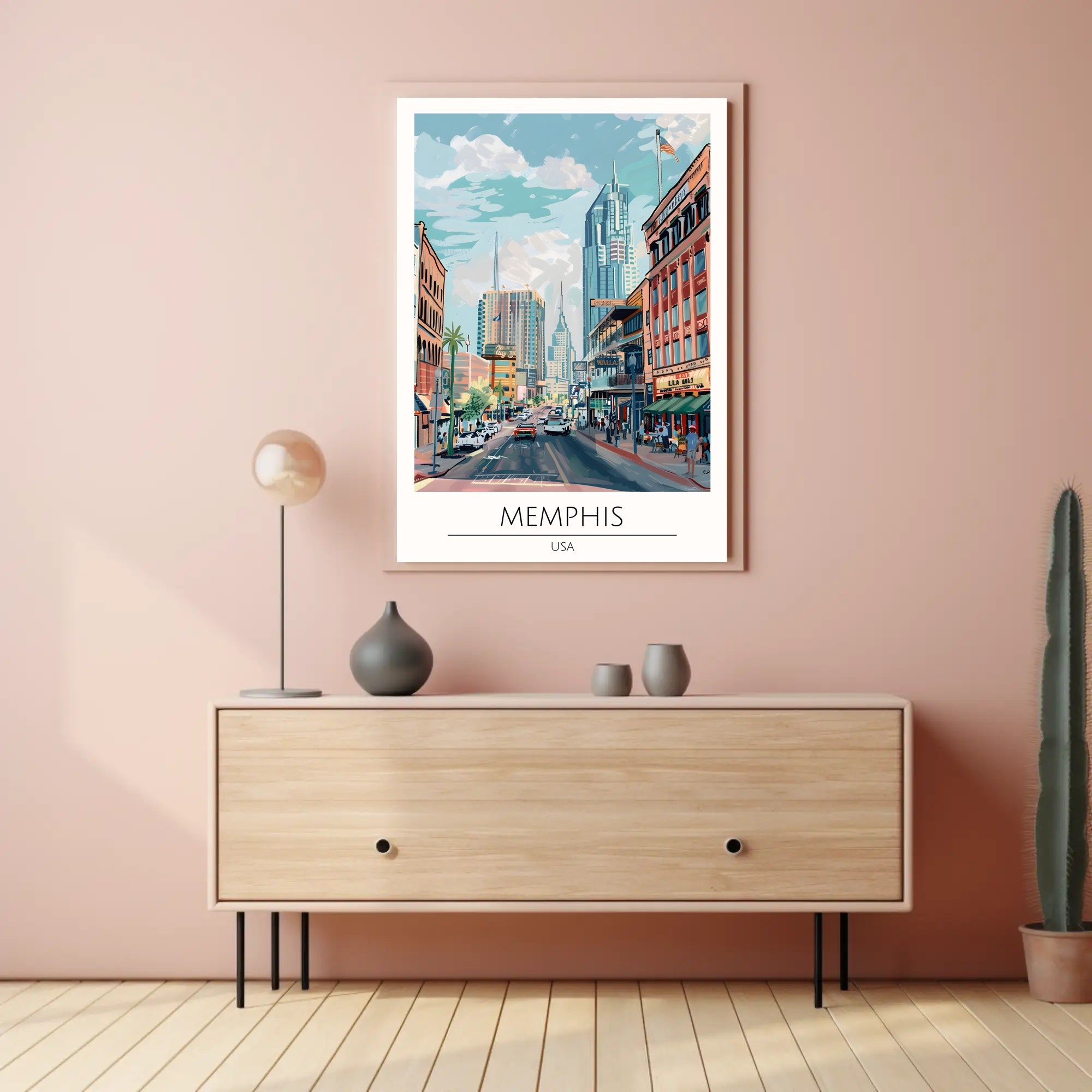 Memphis Cityscape Poster PosterGoat