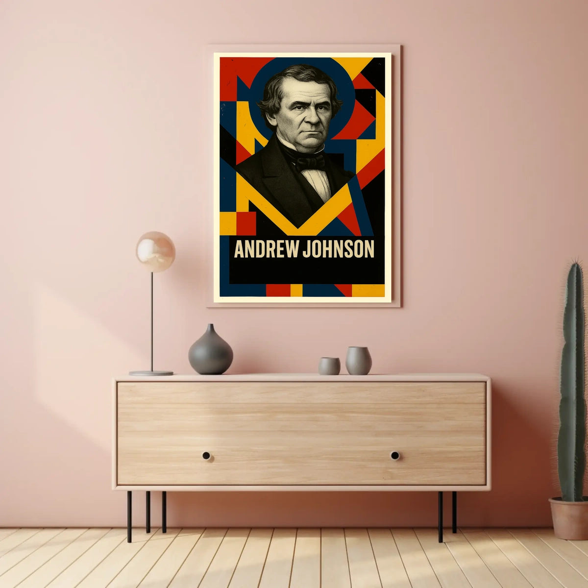 Andrew Johnson 17th President of the United States Abstract Pop Poster