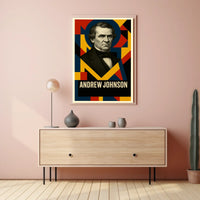 Andrew Johnson 17th President of the United States Abstract Pop Poster