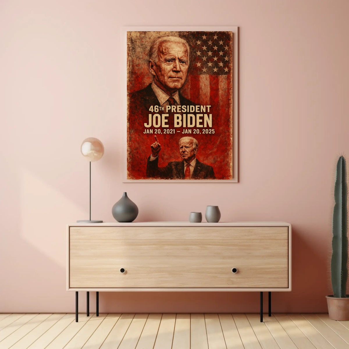 Joe Biden 46th President Digital Painting Patriotic Washington DC Portrait Realism Poster