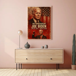 Joe Biden 46th President Digital Painting Patriotic Washington DC Portrait Realism Poster