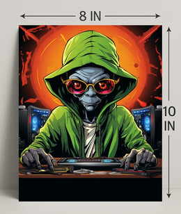 Alien Hacker In Action Poster