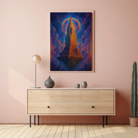 Surreal Skyscraper Dreamscape Poster