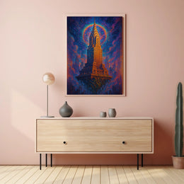 Surreal Skyscraper Dreamscape Poster