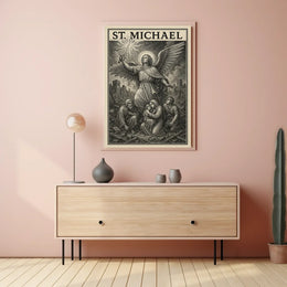 Saint Michael Archangel Stylized Art Poster