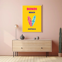 Bondi Beach Retreat Surfboards Travel Poster PosterGoat