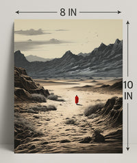 Solitary Wanderer In The Desert Poster