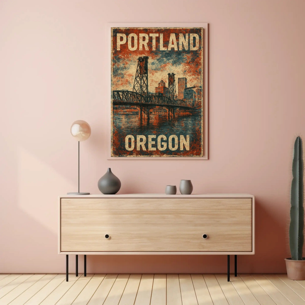 Wanderlust Portland Travel Vintage Poster