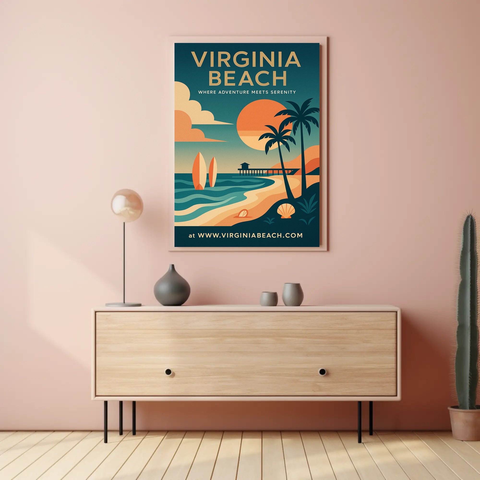 Virginia Beach Adventure and Serenity Travel Poster PosterGoat