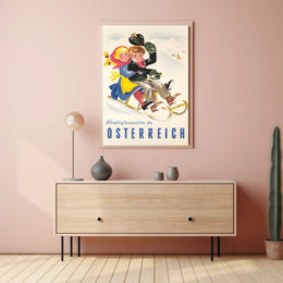 Winter Fun in Austria Vintage Travel Poster PosterGoat