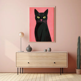 Black Cat Poster Mysterious Modern Wall Art