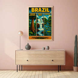 Brazil's Iconic Natural Wonders Vintage Poster