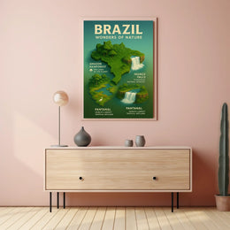 Brazil's Natural Wonders Illustrated Infographic Poster