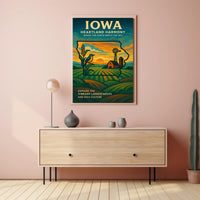 HEARTLAND HARMONY: CELEBRATE IOWA VINTAGE STYLE CULTURAL POSTER