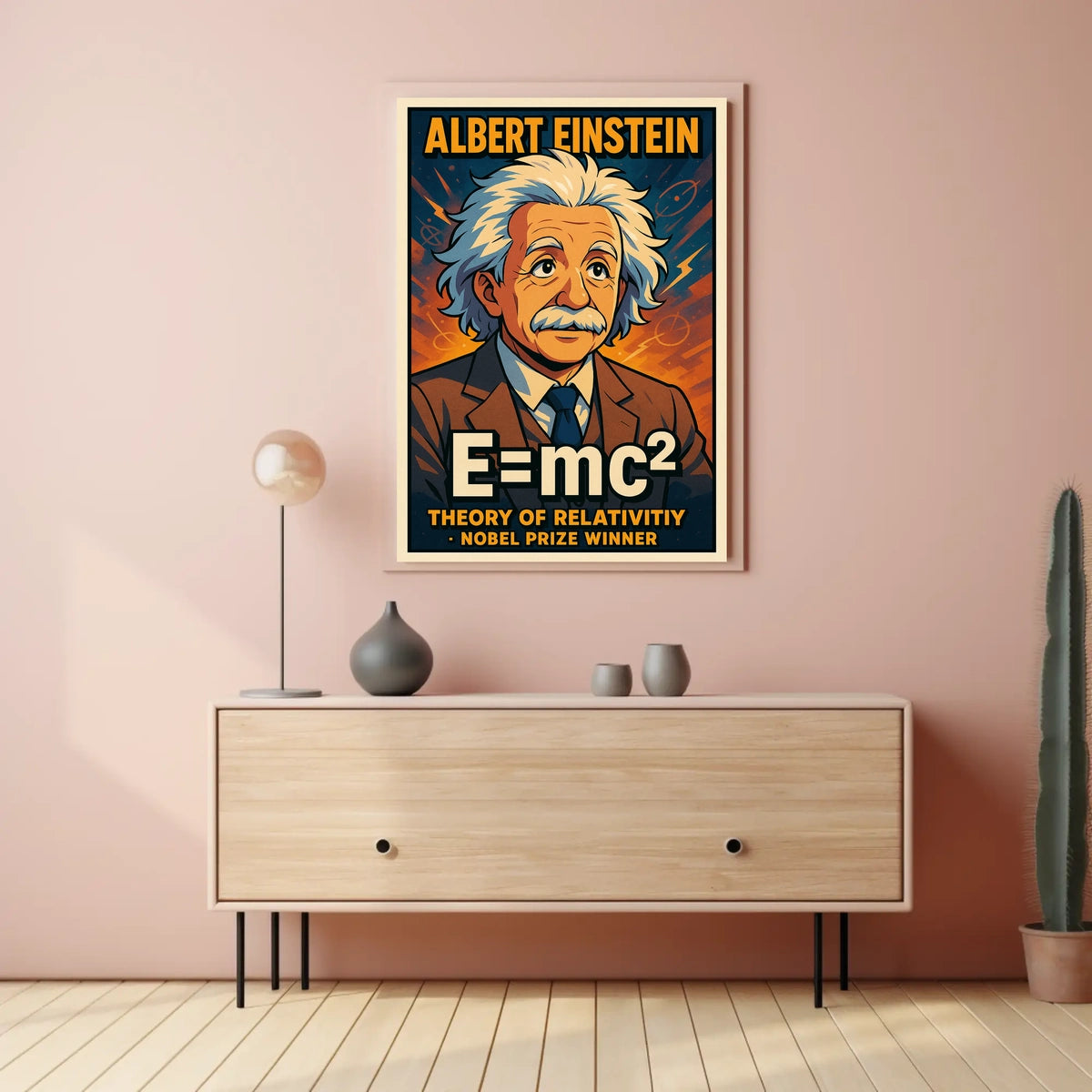 Einstein Relativity Vintage Science Curious Poster