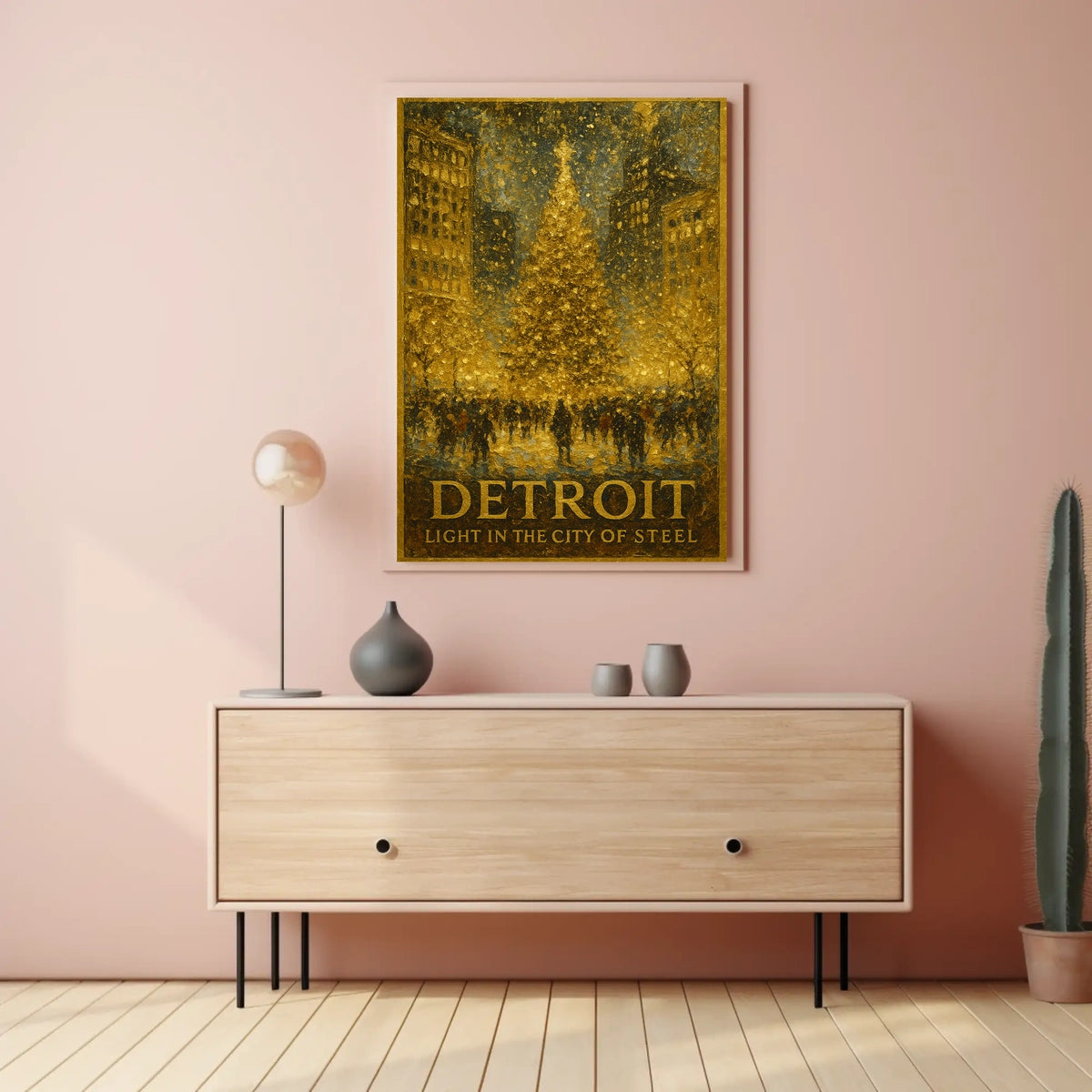 Detroit Light In The City Of Steel Poster