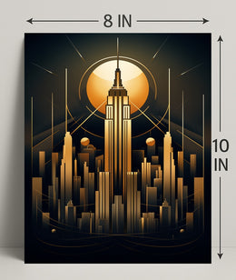 Art Deco Skyline Poster