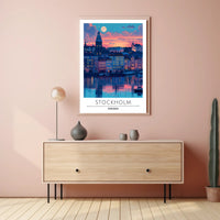 Stockholm Sunset Cityscape: Urban or Cityscape Poster