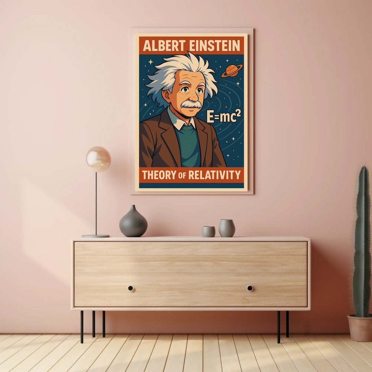 Albert Einstein Relativity Vintage Cosmic Science Inspiration Timeless Iconic Wall Art Poster
