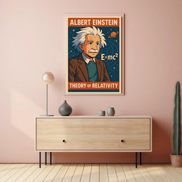 Albert Einstein Relativity Vintage Cosmic Science Inspiration Timeless Iconic Wall Art Poster