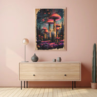 Enchanted Mushroom Forest Art Print Poster for Home Decor PosterGoat