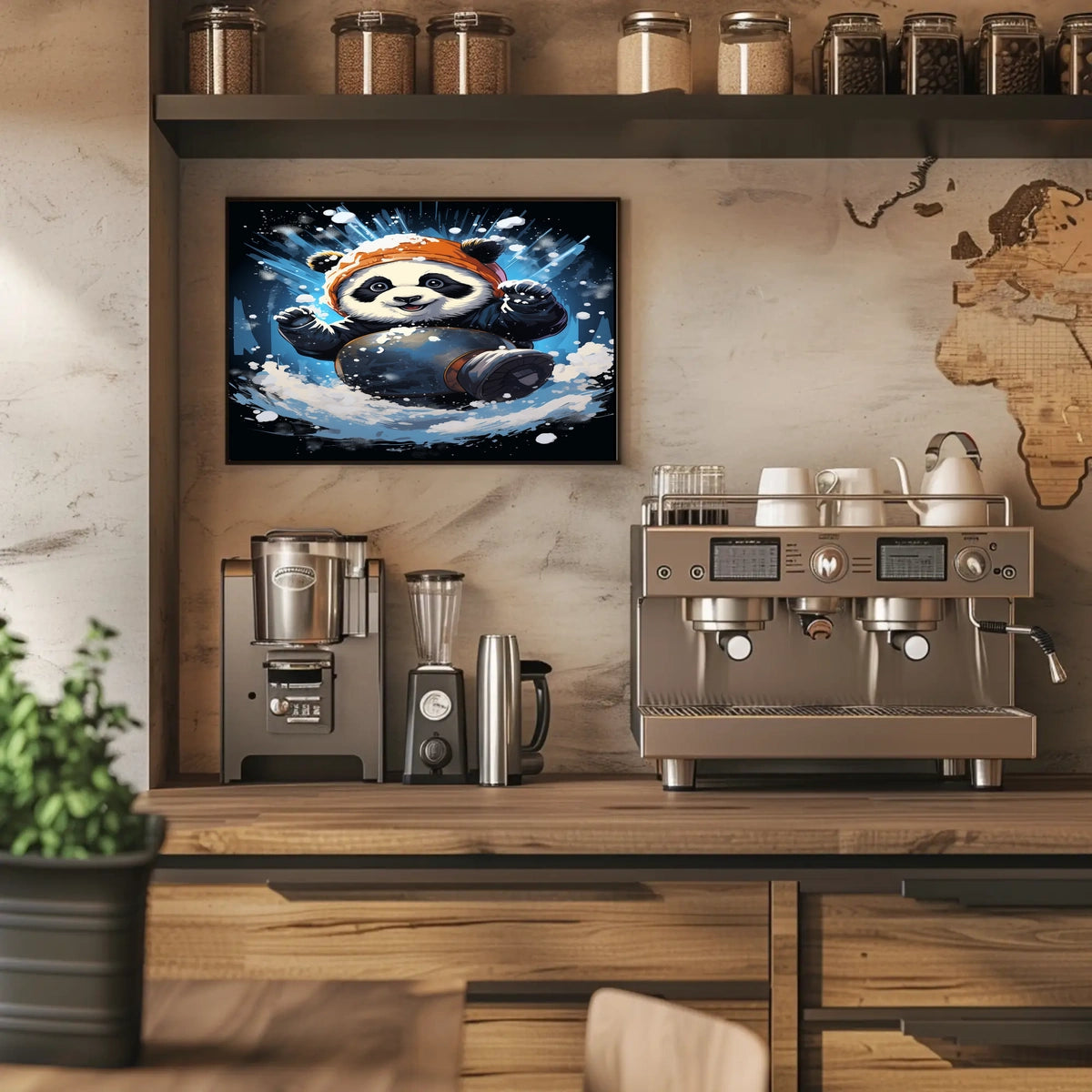 Winter Adventure Panda Poster