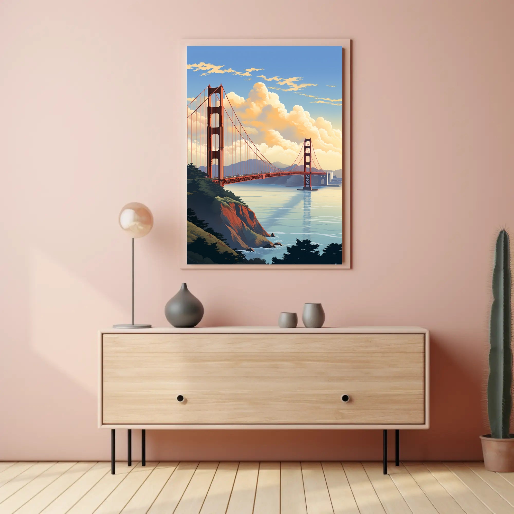 Golden Gate Bridge At Sunset Poster